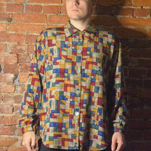 Vintage Artsy Geometric Pattern Top